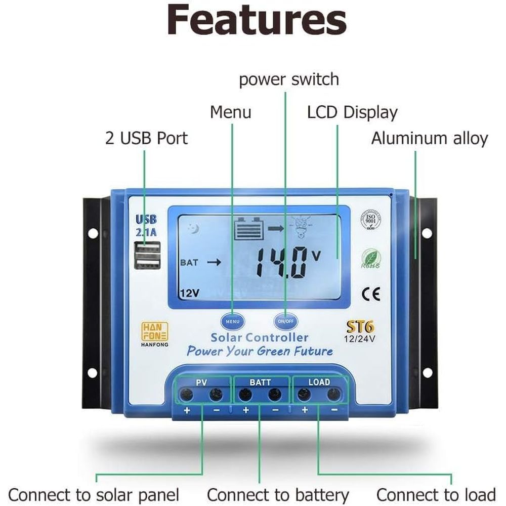 Pengontrol Pengisian Daya Sury - Solar Panel ulasan dan harga
