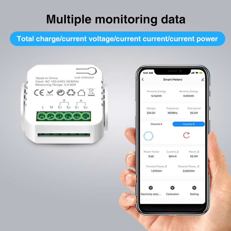 Tuya meteran energi surya Wifi - Energy Monitor Meter ulasan dan harga